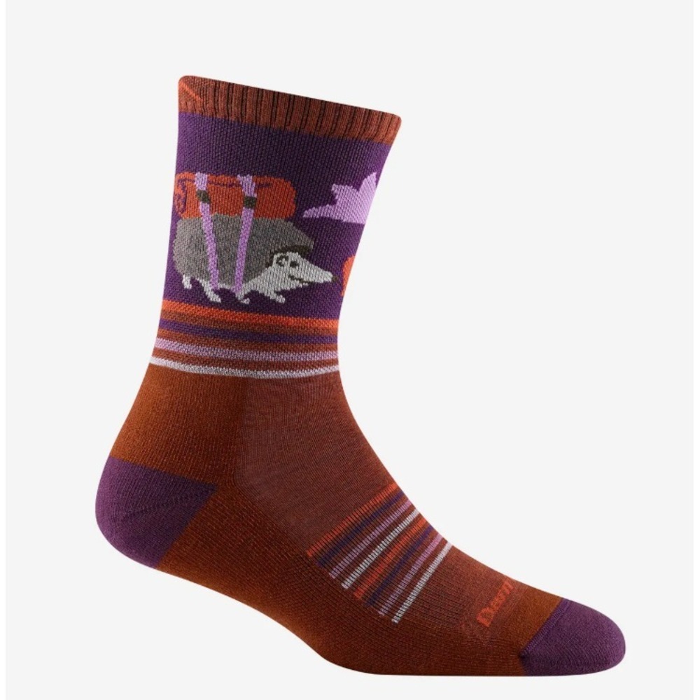 Darn Tough Critter Club Micro Crew Wool Hike Socks Hedgehog 5001 Women's Small